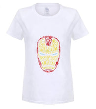 Load image into Gallery viewer, Iron Man Suit Head Logos T Shirt Top Tony Stark Marvel Superhero Avengers Hulk